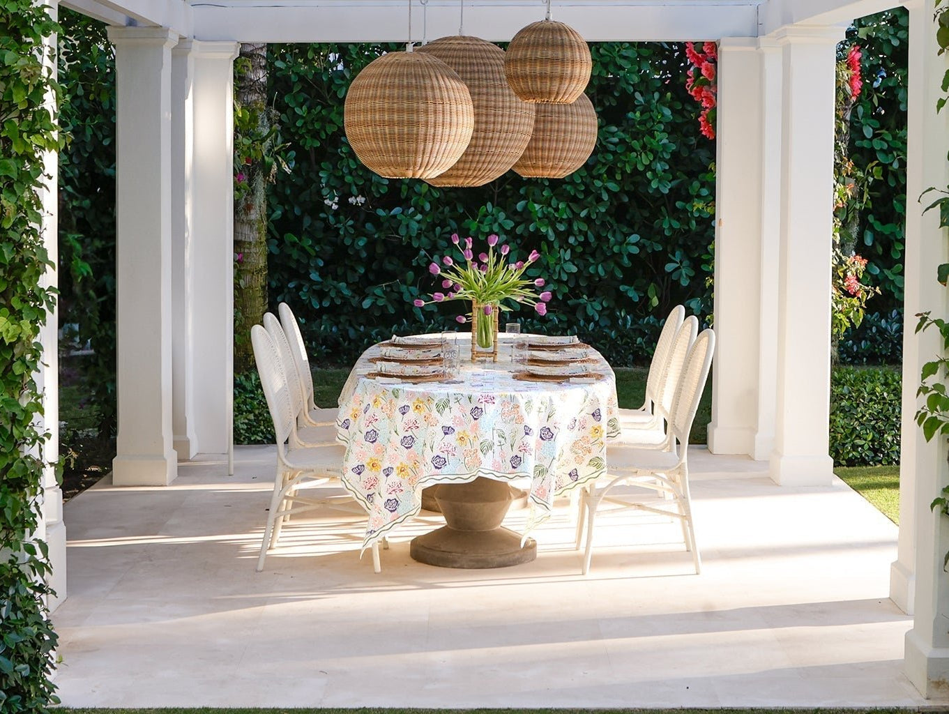 festive garden floral tablecloth