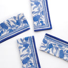 Blue Jalore Hand Block Printed Blue & White Floral Cotton Napkins