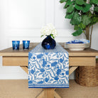 Blue Jalore Hand Block Printed Blue & White Floral Table Runner
