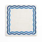 Blue & White Natural Fiber Woven Jute Square Placemats with Wave detail