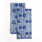 Bohemian Floral Azure Blue & Aqua Hand Block Printed Floral Kitchen Tea Towels