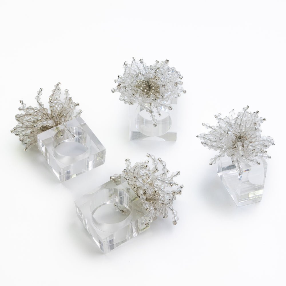 Clear Acrylic Beaded Napkin Rings