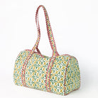 Fleur de Lis Geo Saffron Green Quilted Duffle Bag