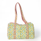 Fleur de Lis Geo Saffron Green Quilted Duffle Bag
