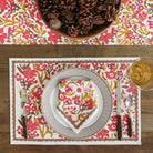 Table setting featuring Garden Sunset table linens