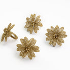 Gold Flower Beaded Napkin Rings