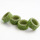 Green Round Resin Beaded Napkin Rings