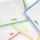 Holiday Greetings Colorful Embroidered Cocktail Napkins