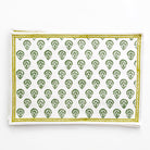 India Hicks Home x Pomegranate Carnation Hunter Green & White Hand Block Printed Cotton Canvas Placemats