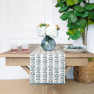 India Hicks Home x Pomegranate Climbing Nettle Dusty Sky Blue & White Table Runner