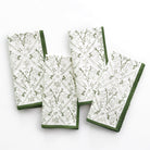 India Hicks Home x Pomegranate Sea Ferns & Domino Hunter Green & White Hand Block Printed Cotton Napkin