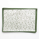 India Hicks Home Sea Ferns & Domino Hunter Green Hand Block Printed Cotton Canvas Placemats