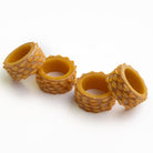 Mustard Yellow Round Resin Beaded Napkin Rings