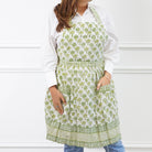 Palm Tree Green Hand Block Printed Cotton Apron