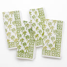 Palm Tree Green Hand Block Printed Cotton Napkins
