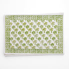 Palm Tree Green Hand Block Printed Cotton Canvas Placemats