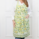 Pineapple Party Green & Yellow Hand Block Printed Cotton Apron
