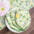 Pineapple Party Green & Yellow Hand Block Printed Cotton Napkins