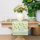 Pineapple Party Green & Yellow Hand Block Printed Cotton Table Runner