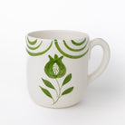 Pomegranate Hand Painted Green Floral Ceramic Mug