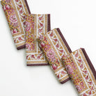Gold and Purple Hand Block Printed Floral Cotton Napkins