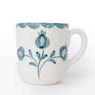 Pomegranate Hand Painted Teal Floral Ceramic Mug