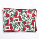Pomegranate Vine Red & Green Hand Block Printed Cotton Canvas Placmats