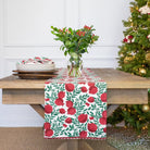 Pomegranate Vine Red & Green Hand Block Printed Cotton Canvas Table Runner