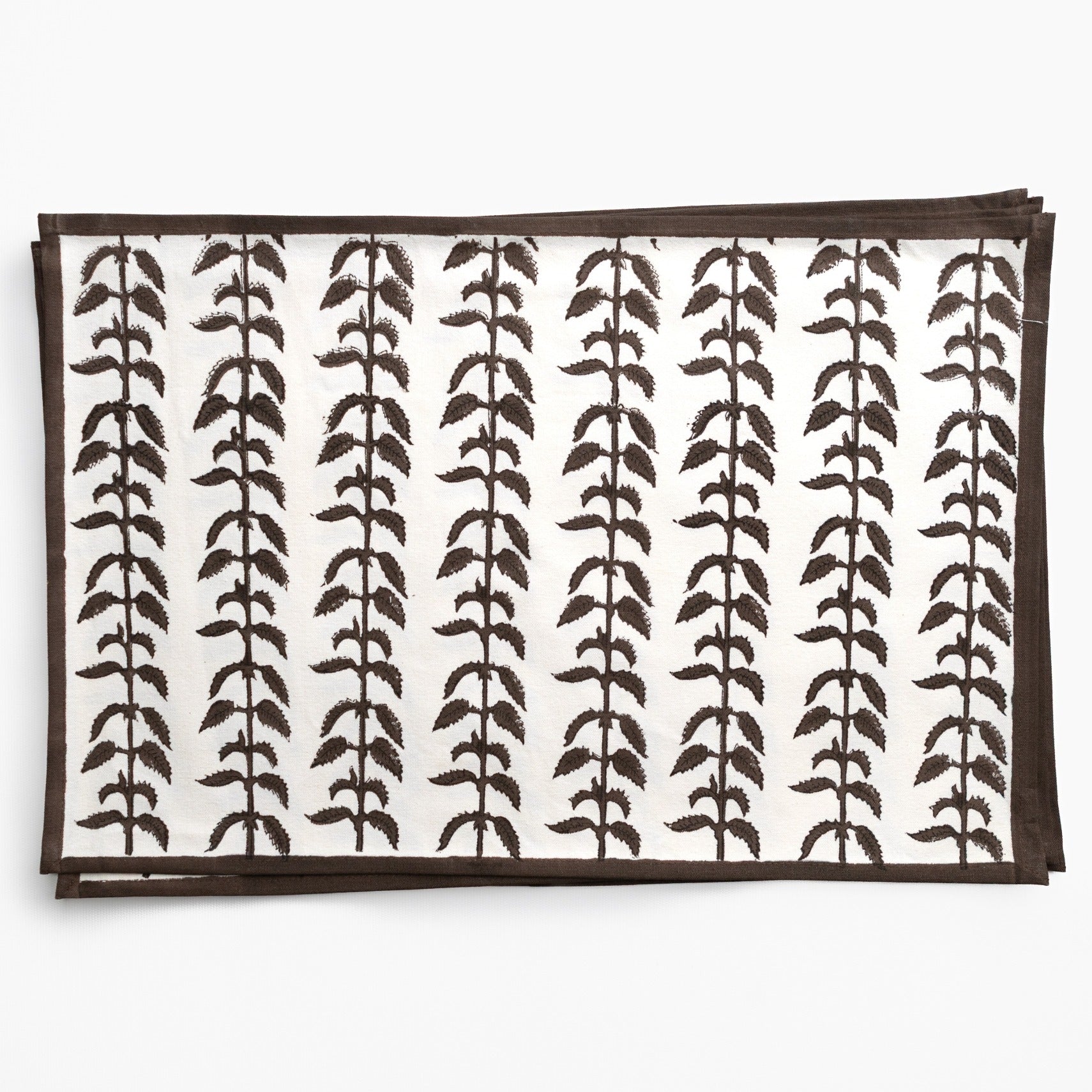 Placemat with leaf pattern on a white background