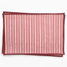 Rose and white striped fabric on a white background