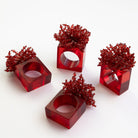 Red Acrylic Beaded Napkin Rings