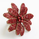 Red Flower Beaded Napkin Ring