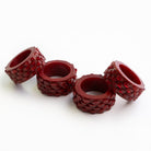 Red Round Resin Beaded Napkin Rings