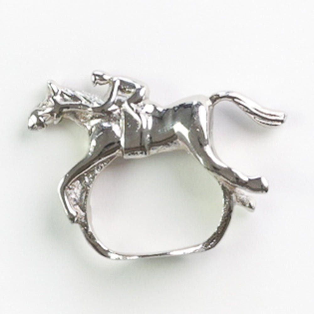 Silver Horse & Jockey Equestrian Napkin Rings