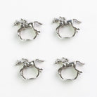 Silver Horse & Jockey Equestrian Napkin Rings