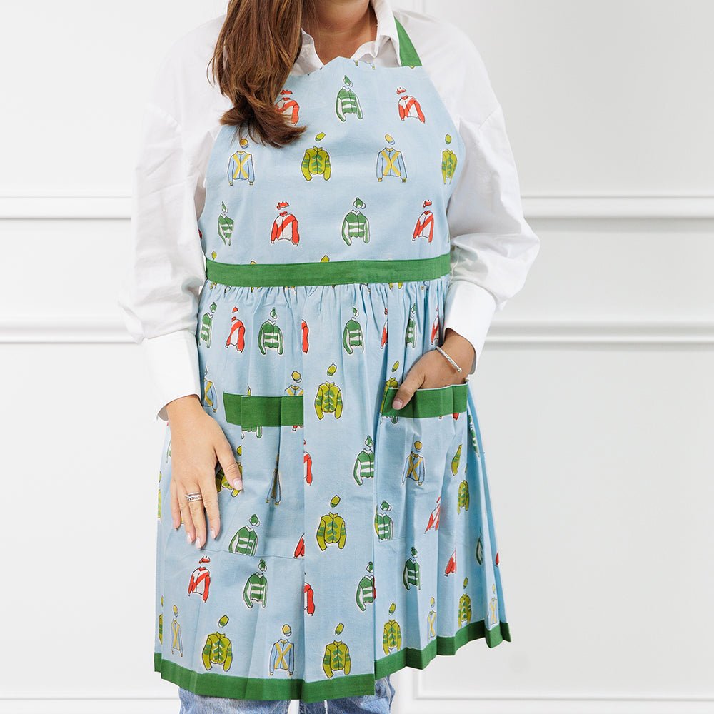 Equestrian Jockey Silks Hand Block Printed Cotton Apron