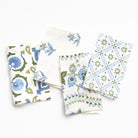Set of patterned napkins on a white background