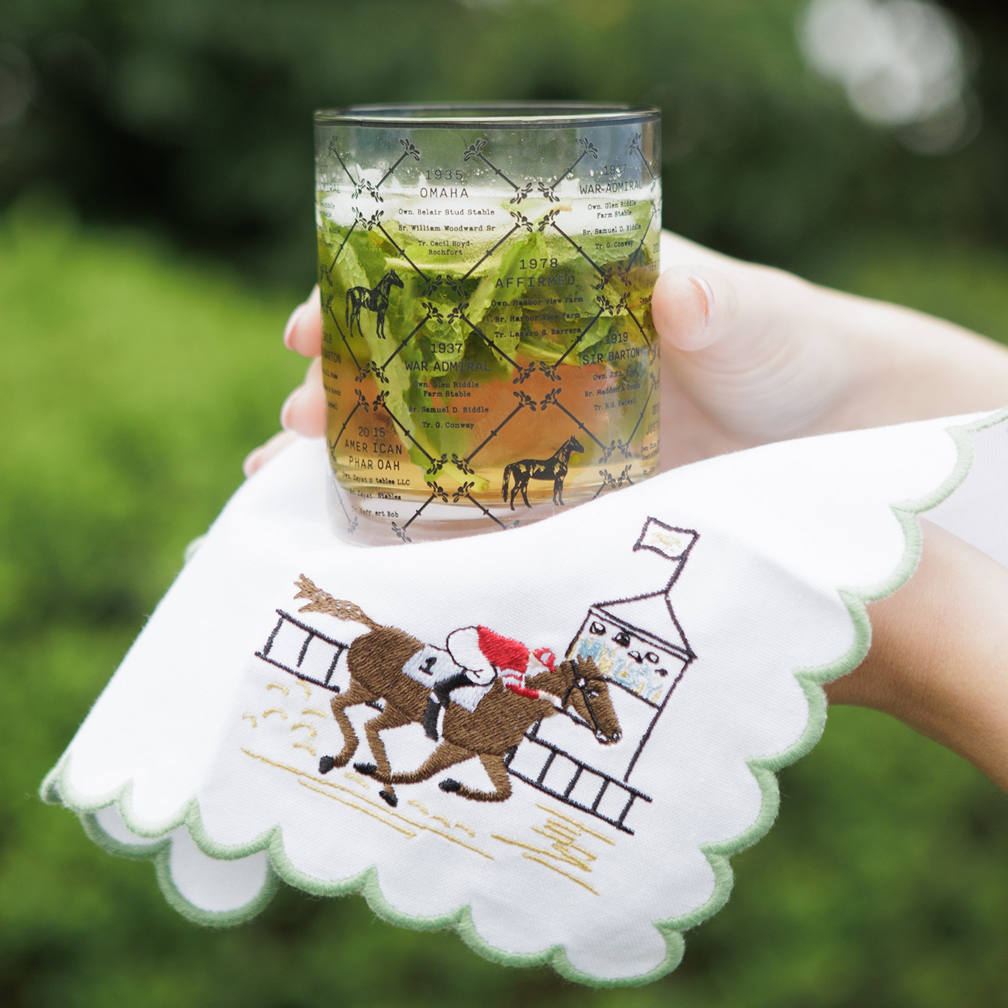 Triple Crown Champions Equestrian Bourbon Glass Set