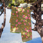 Cactus Flower Fern & Flamingo Green & Pink Floral Hand Block Printed Kitchen Tea Towels