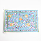 Climbing Dahlia Sky Blue Floral Hand Block Printed Cotton Canvas Placemats