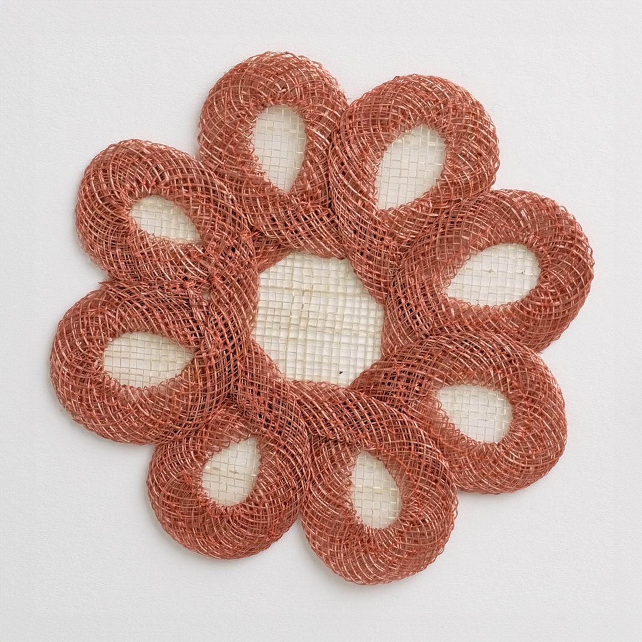 Woven Natural Fiber Coral Drink Coaster