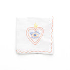 Lucky Charms Embroidered Linen Cocktail Napkins