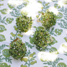 Green and Gold Floral Beaded Napkin Rings