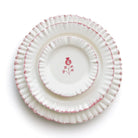Pink & White Hand Painted Floral Ceramic Dinner Plate