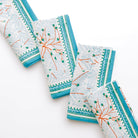Teal & coral hand block printed napkins