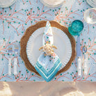 Teal & coral hand block printed napkins