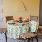 Spring Ginkgo Green & White Hand Block Printed Cotton Kitchen Tea Towels