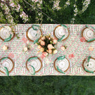 Stephanie Pink & Green Hand Block Printed Floral Cotton Tablecloth