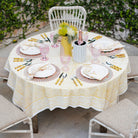 Tapestry Marigold Hand Block Printed Yellow & White Cotton Tablecloth