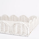 White Wicker Scalloped Tray